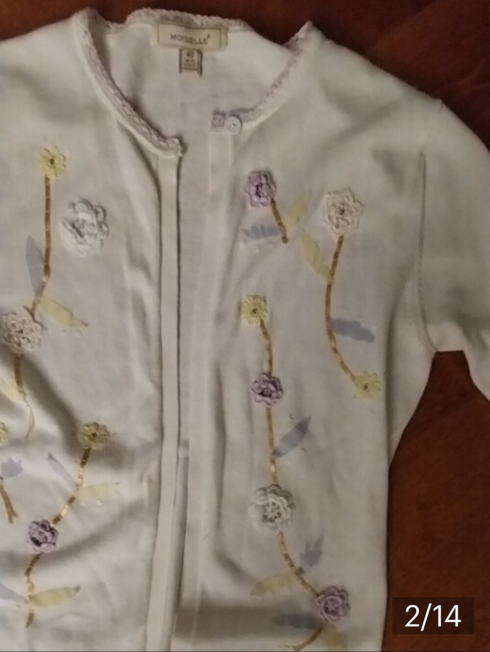 Moiselle White Floral Embroidered Cardigan